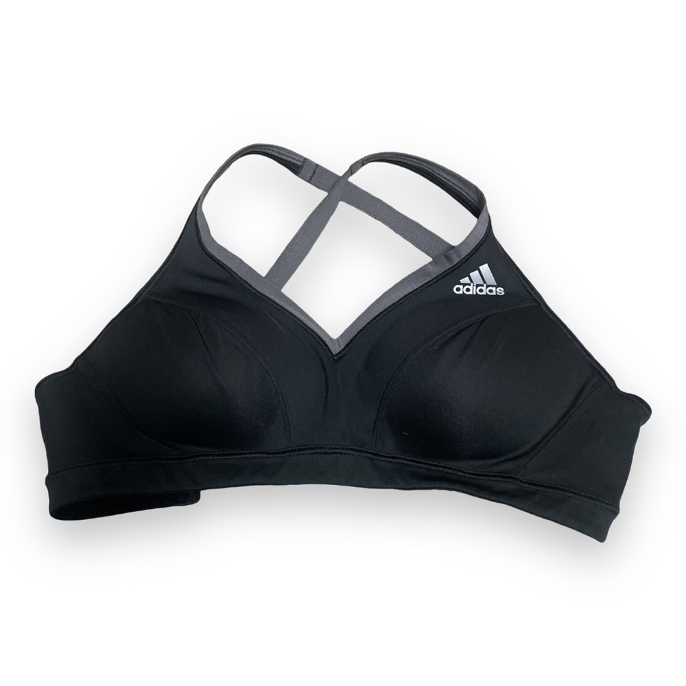 Adidas sports bra black and gray